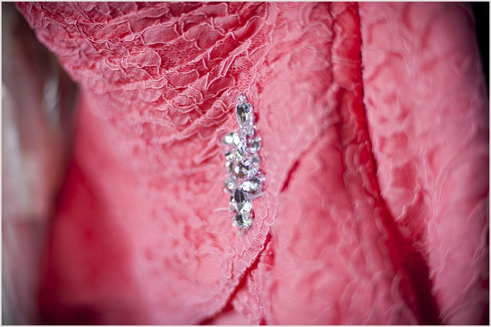 pink lace bridesmaids dress detail