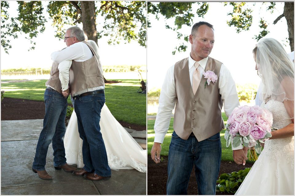 father gives bride away
