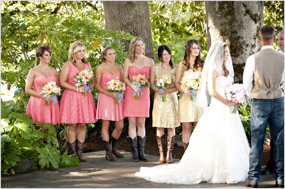 bridesmaids during the wedding ceremony