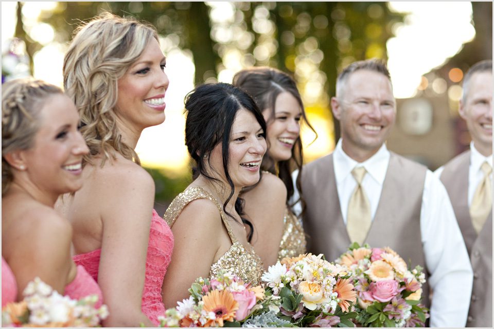 bridesmaids laughing