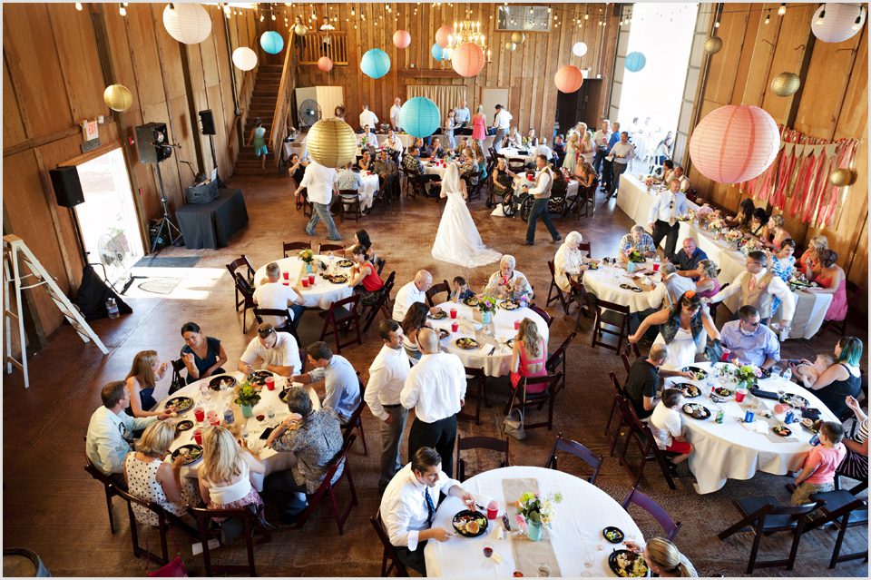 view of reception at Postlewaits country wedding venue