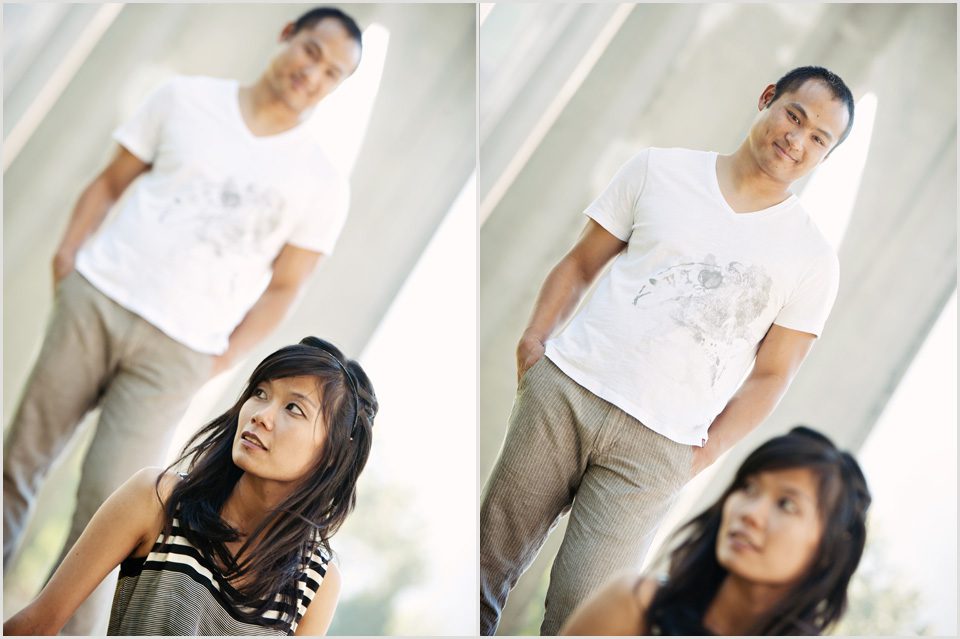 couple during engagement session in Portland