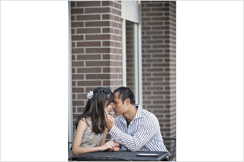 couple at a cafe in downtown Portland