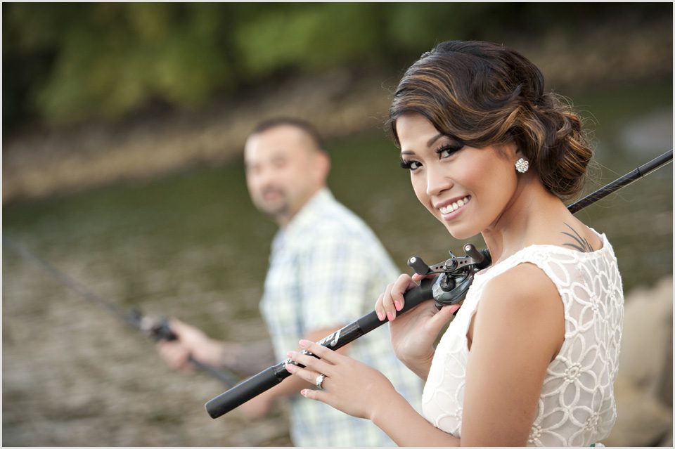 beautiful bride during engagement photo session