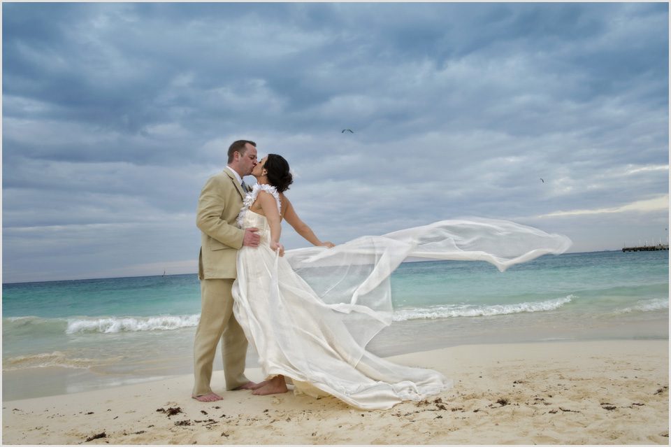 bride and groom at the Royal resort in Playa del Carmen Mexico